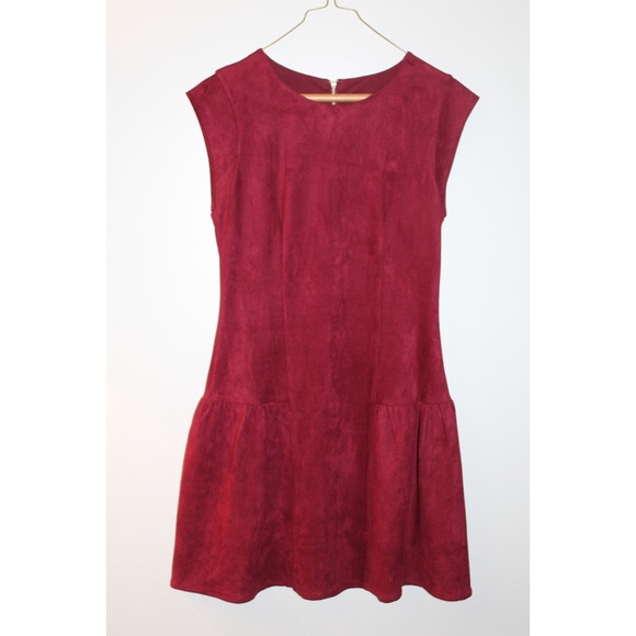 Greylin Dresses & Skirts - Greylin Burgundy Suede Fit and Flare Dress Greylin Dresses & Skirts - Greylin Burgundy Suede Fit and Flare Dress